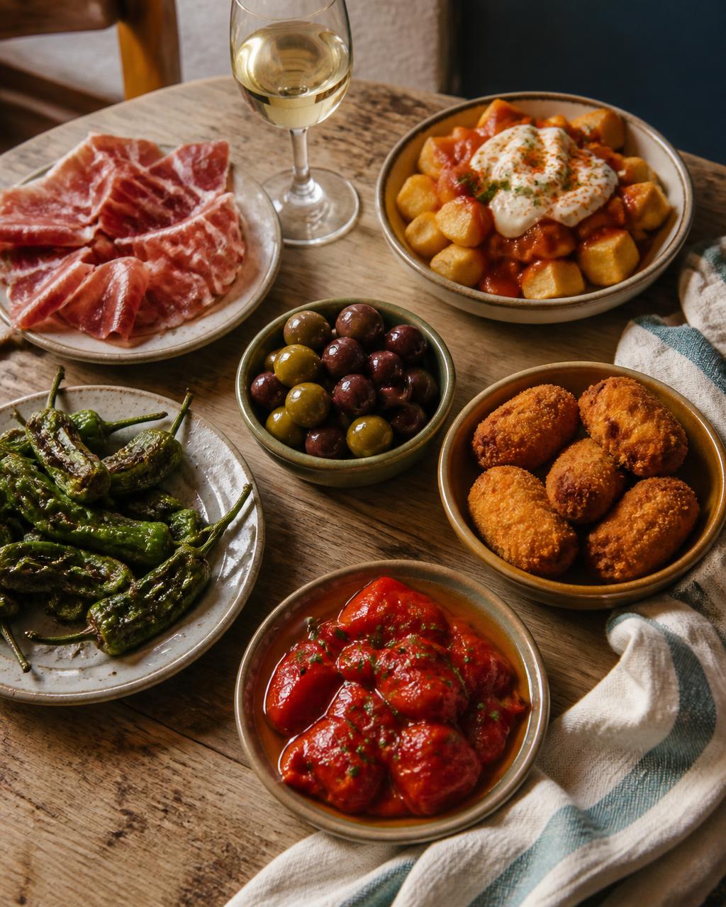 Assortiment de tapas maison servies à L'Espelette