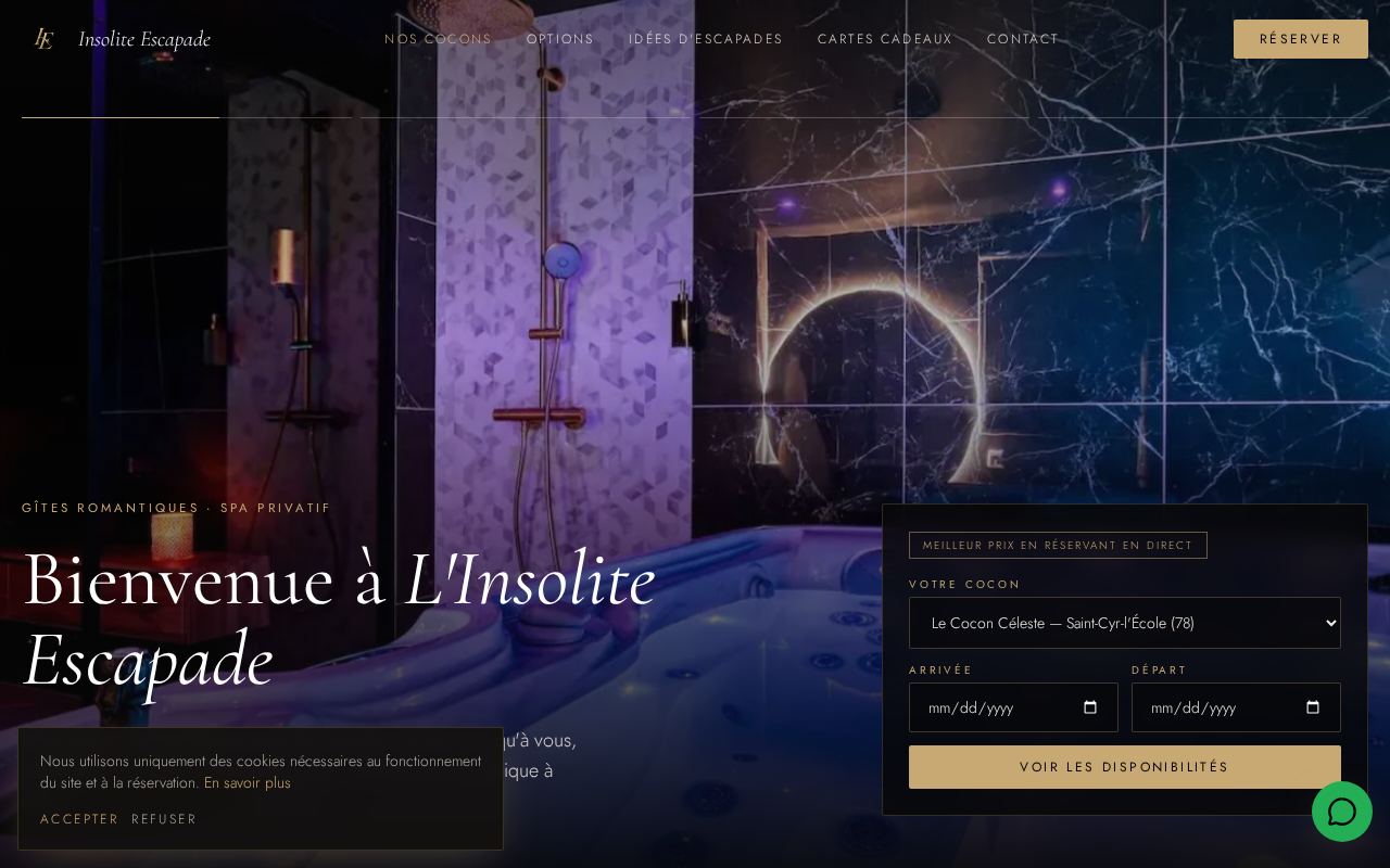 Aperçu du site L'Insolite Escapade