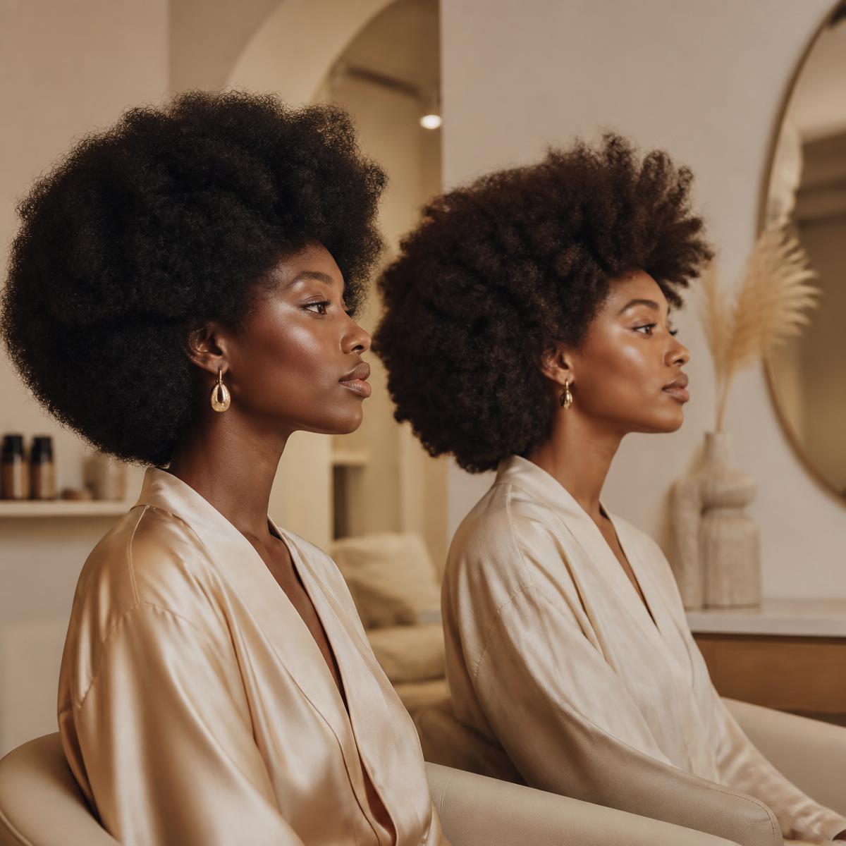 Femmes aux cheveux afro naturels soignés
